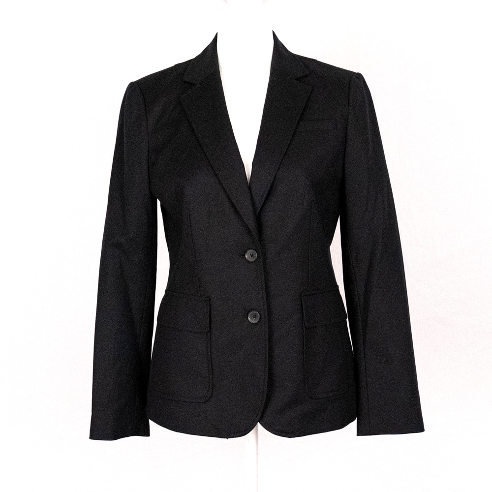 Banana Republic Sleek Suit Jacket Women's 4 PETITE Classic Black Blazer Career